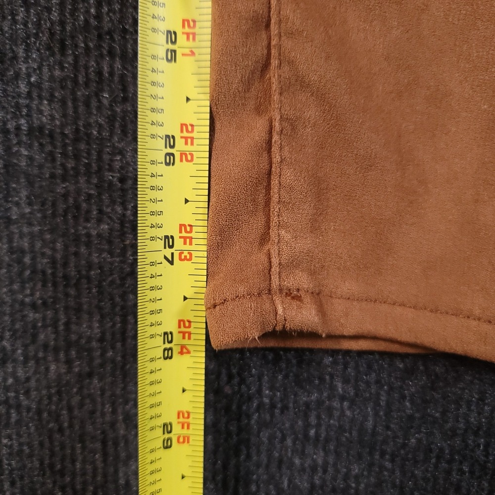 Good American Good Waist Faux Suede Skinny Pants Tobacco Brown 2/26 - Picture 5 of 11